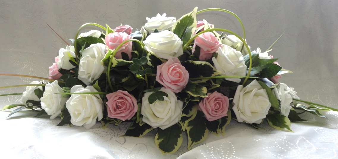 Pink & Ivory Rose Wedding Centrepiece